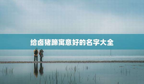 给卤猪蹄寓意好的名字大全