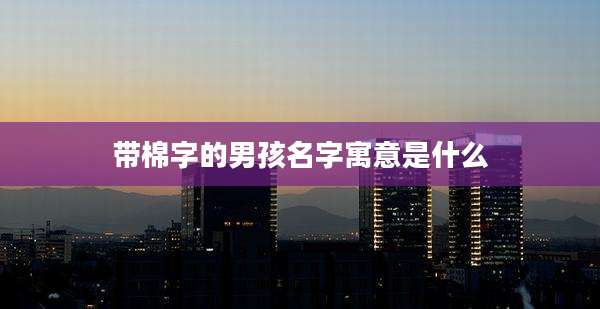 带棉字的男孩名字寓意是什么