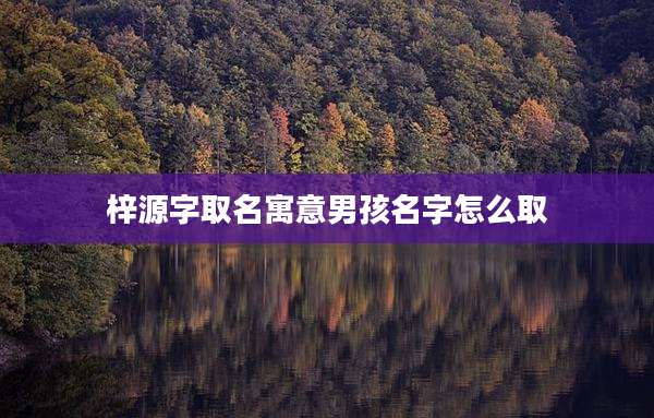 梓源字取名寓意男孩名字怎么取