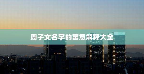 周子文名字的寓意解释大全