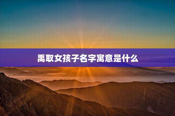 禹取女孩子名字寓意是什么