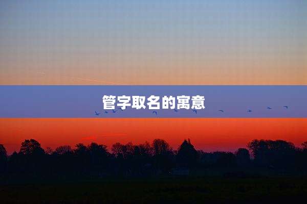 管字取名的寓意
