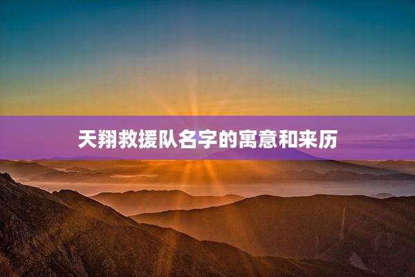 天翔救援队名字的寓意和来历