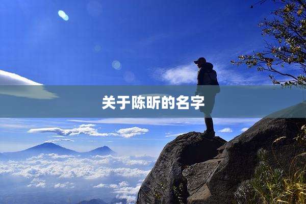 关于陈昕的名字