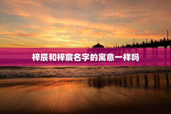 梓辰和梓宸名字的寓意一样吗