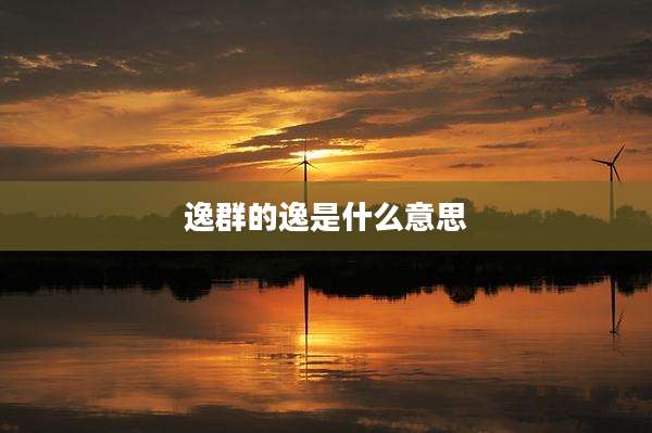 逸群的逸是什么意思