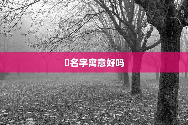 橪名字寓意好吗