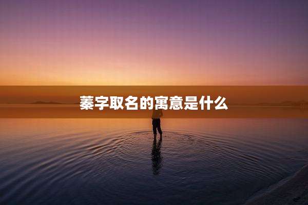 蓁字取名的寓意是什么