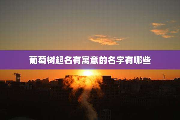 葡萄树起名有寓意的名字有哪些