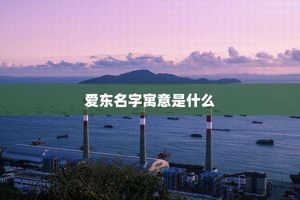 爱东名字寓意是什么