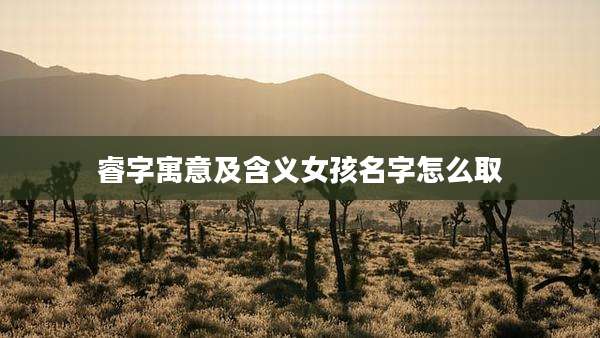 睿字寓意及含义女孩名字怎么取