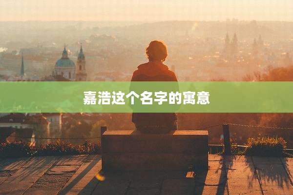 嘉浩这个名字的寓意