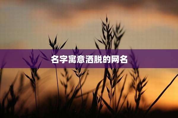 名字寓意洒脱的网名