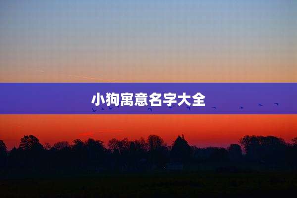 小狗寓意名字大全