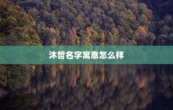 沐哲名字寓意怎么样