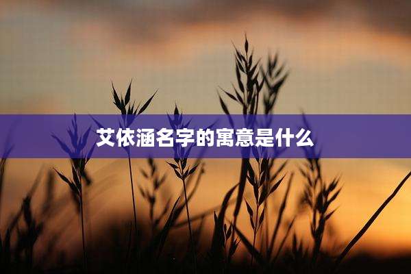 艾依涵名字的寓意是什么