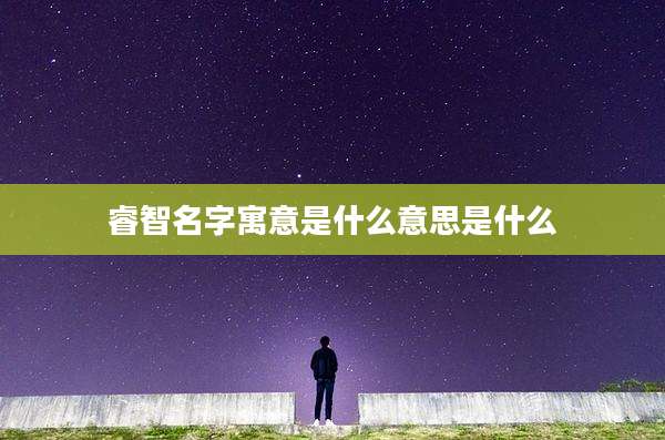 睿智名字寓意是什么意思是什么
