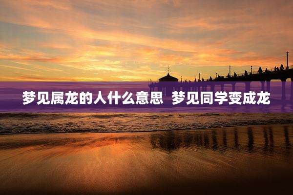 梦见属龙的人什么意思  梦见同学变成龙