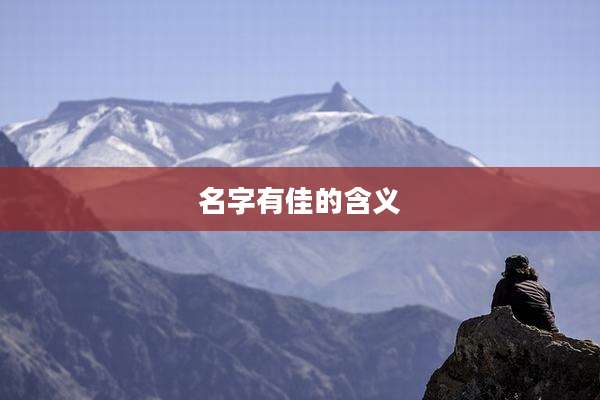 名字有佳的含义
