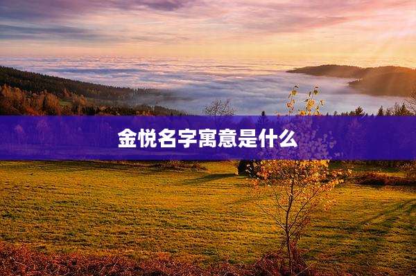 金悦名字寓意是什么
