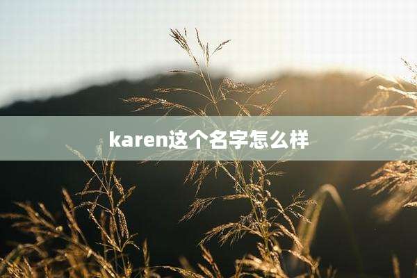 karen这个名字怎么样