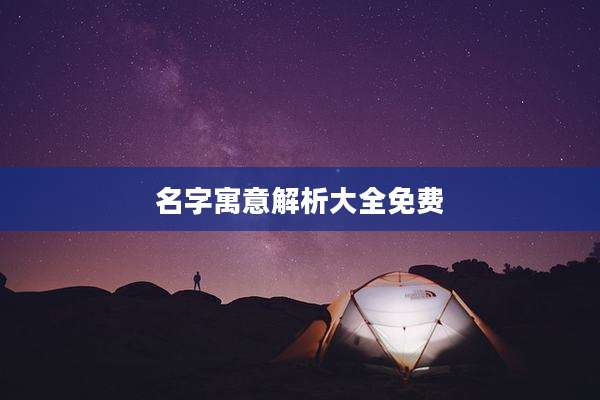 名字寓意解析大全免费