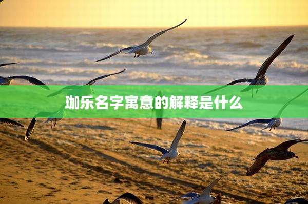 珈乐名字寓意的解释是什么