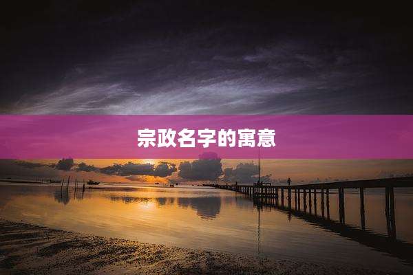 宗政名字的寓意