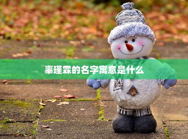 辜瑾霖的名字寓意是什么