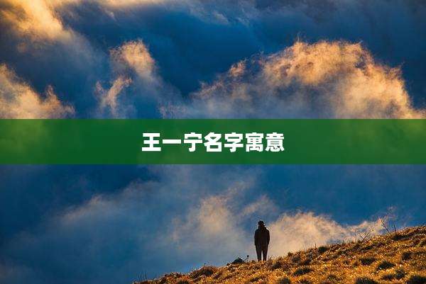 王一宁名字寓意