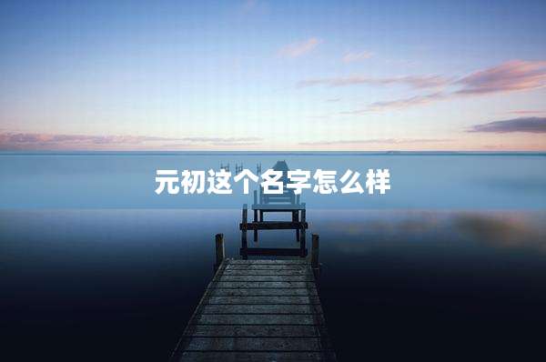 元初这个名字怎么样