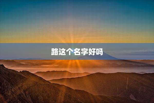 路这个名字好吗