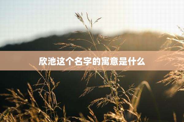 欣池这个名字的寓意是什么