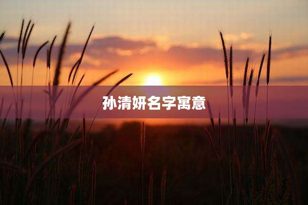 孙清妍名字寓意