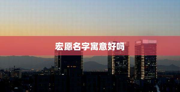 宏愿名字寓意好吗