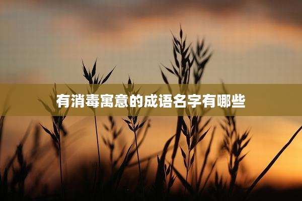 有消毒寓意的成语名字有哪些