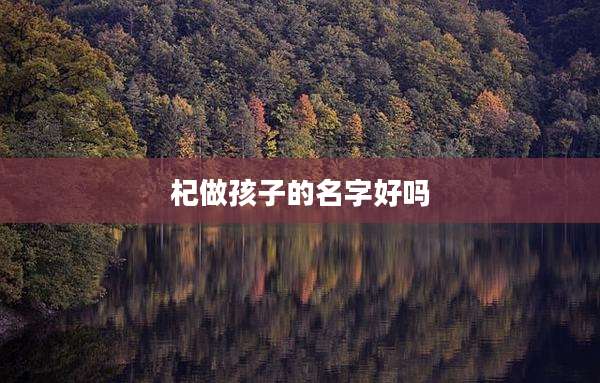 杞做孩子的名字好吗