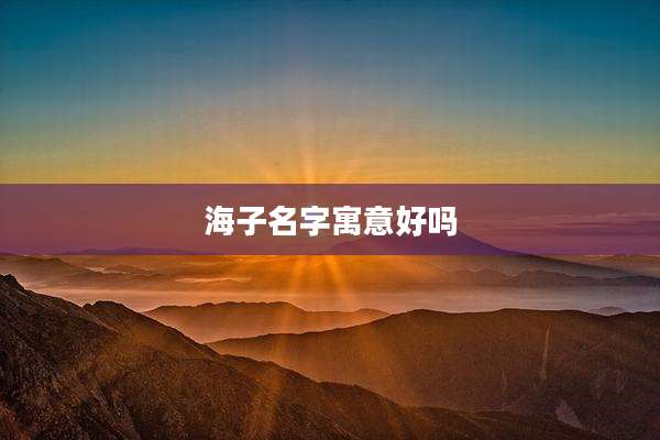 海子名字寓意好吗