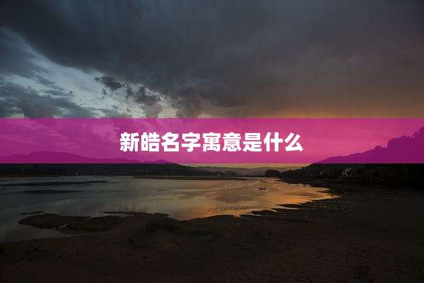 新皓名字寓意是什么