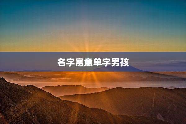名字寓意单字男孩