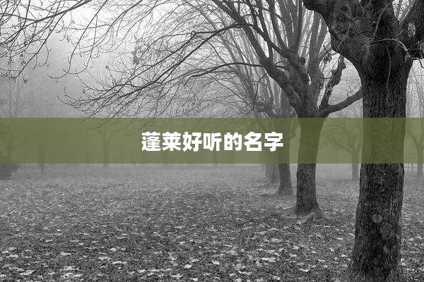 蓬莱好听的名字