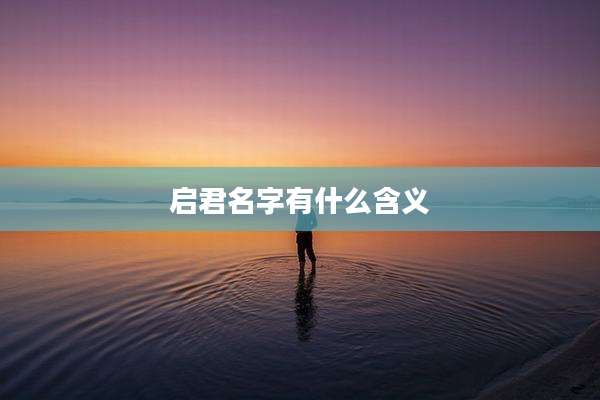 启君名字有什么含义