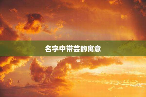 名字中带芸的寓意