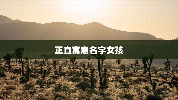 正直寓意名字女孩