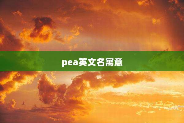 pea英文名寓意