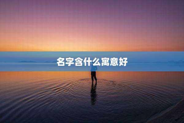 名字含什么寓意好