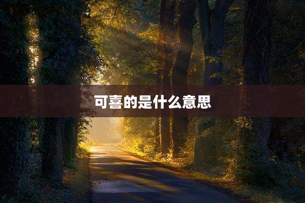 可喜的是什么意思