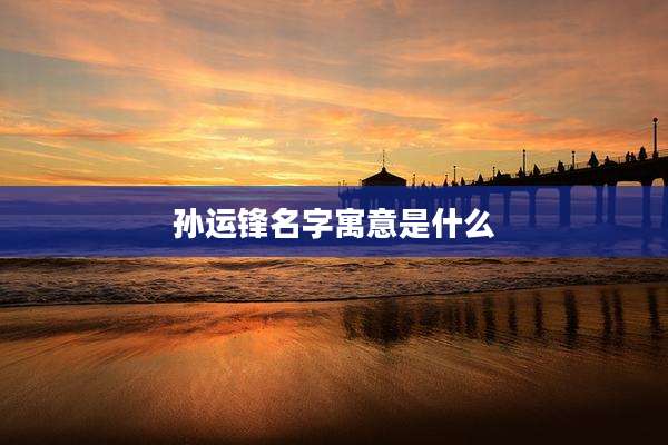 孙运锋名字寓意是什么