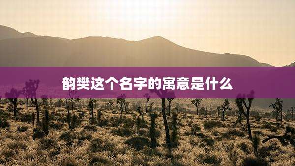 韵樊这个名字的寓意是什么