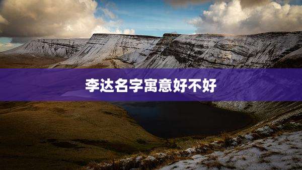 李达名字寓意好不好